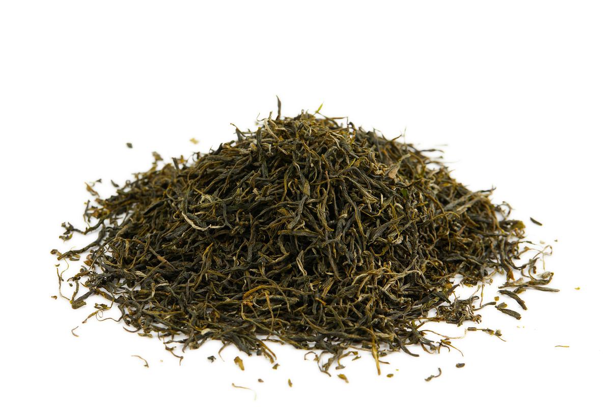 白底茶叶绿茶恩施玉露散落茶叶